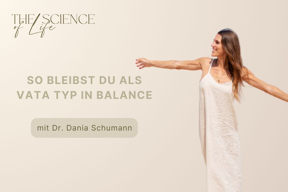 Frau in luftigem Kleid - Titelbild Podcast Vata Dosha in Balance halten